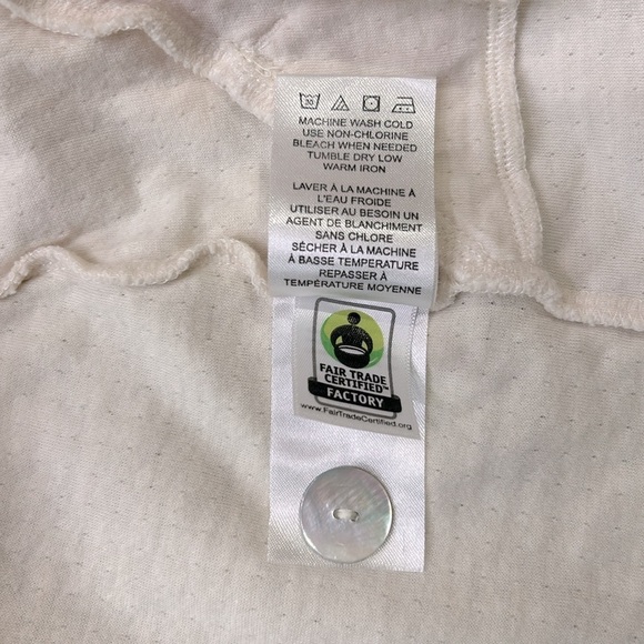 Aventura Organic Cotton Embroidered Sleeve One Button Jacket Top Beige Size XL - Picture 6 of 11